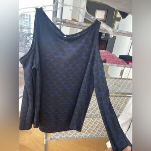 Ann Taylor cold shoulder blue/black long sleeve top